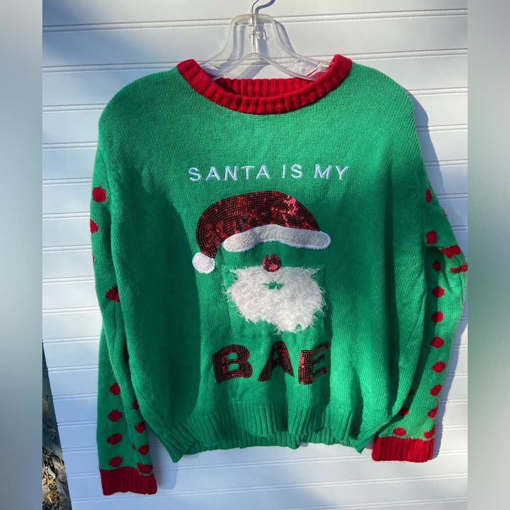 Merry Christmas 🎄 “Santa is my BAE” knit Holiday Sweater